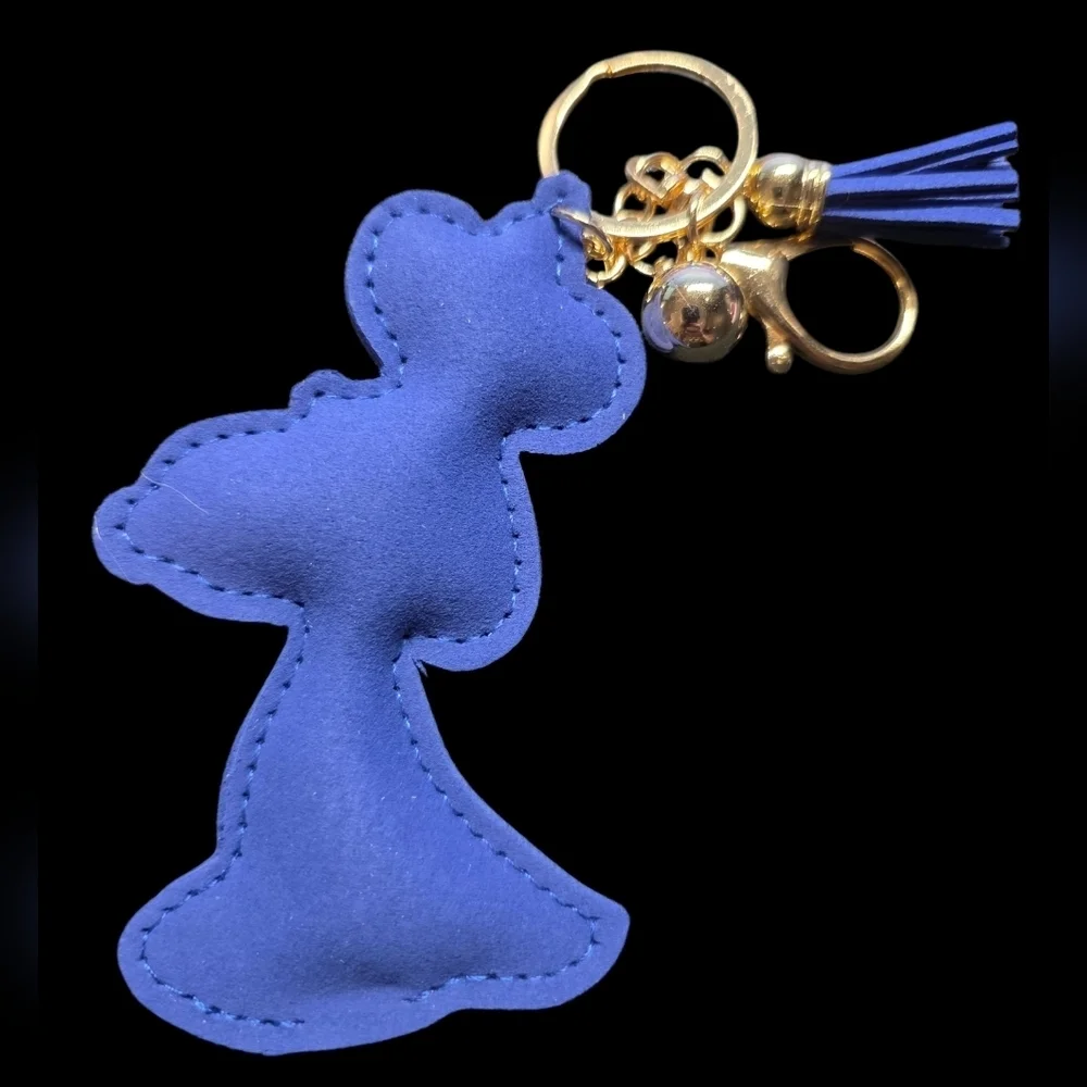 Royal Snoopy Bag Charm Keychain with Crown - Blue and Gold